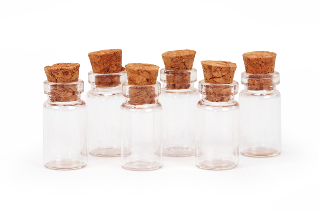 Glass Bottles 2.8 cm - 6 Pieces - 1 - Glass Supports - 10doigts.com - Supports en Verre - 10doigts.fr