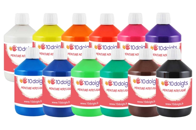 10doigts Acrylic Paint, 500 ml - 1 - 10doigts Acrylic Paint - 10doigts.com - Peinture acrylique 10doigts - 10doigts.fr
