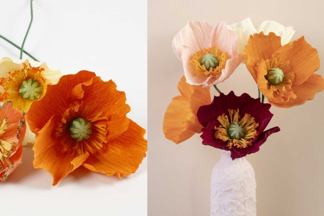 flores crêpon de otoño - Fleurs en papier crépon : créez des bouquets éternels - 10doigts.fr