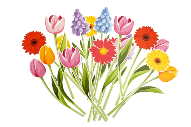 Flores en cartón grueso impresas - 20 unidades - Formes en carte forte - 10doigts.fr
