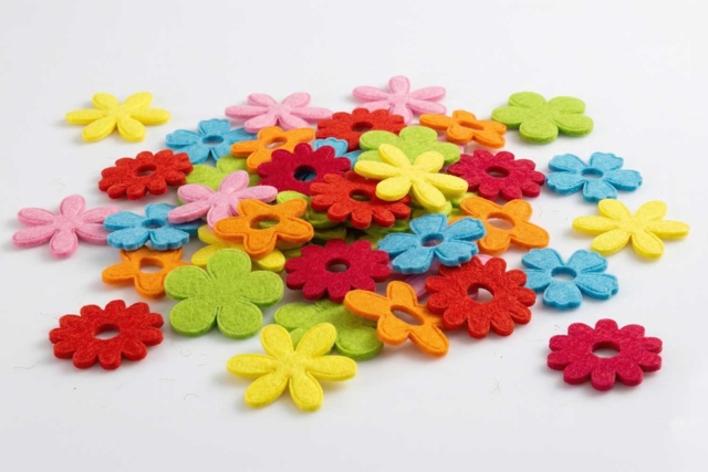 Fabric Flowers - 16 Pieces - 1 - Decorative Flowers and Leaves - 10doigts.com - Décorations fleurs et feuilles : ajoutez une touche de nature à toutes vos créations - 10doigts.fr