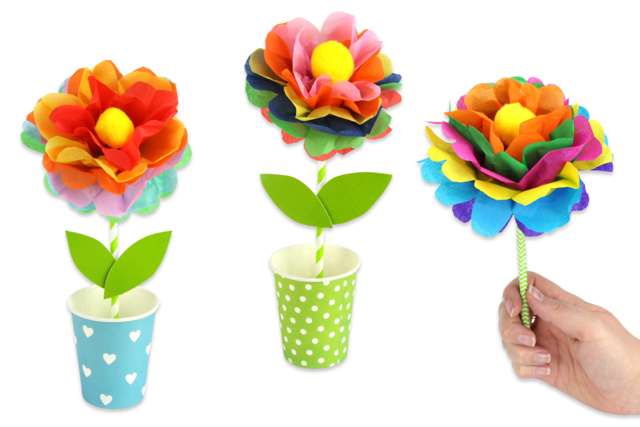 Tissue Paper Flower Kit - 12 Pieces - 3 - Ready-to-use Kits - 10doigts.com - Kits clés en main - 10doigts.fr