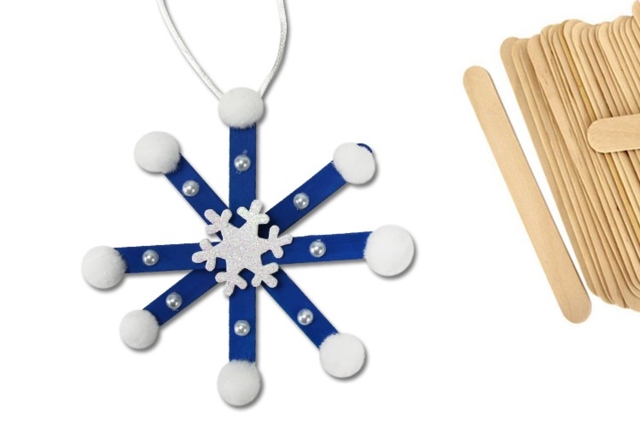 Copos de nieve en palitos - Accessoires en bois - 10doigts.fr
