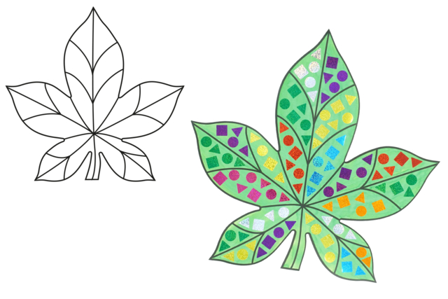 forma de hoja para colorear - Supports en papier - 10doigts.fr