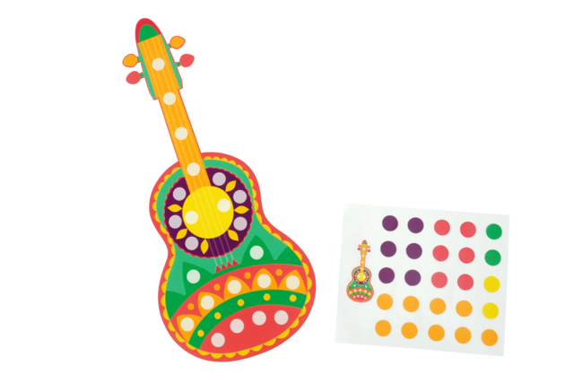 Formas Carnaval + gomets - guitarra - Kits créatifs Carnaval - Activités manuelles et de bricolage pour Carnaval - 10doigts.fr