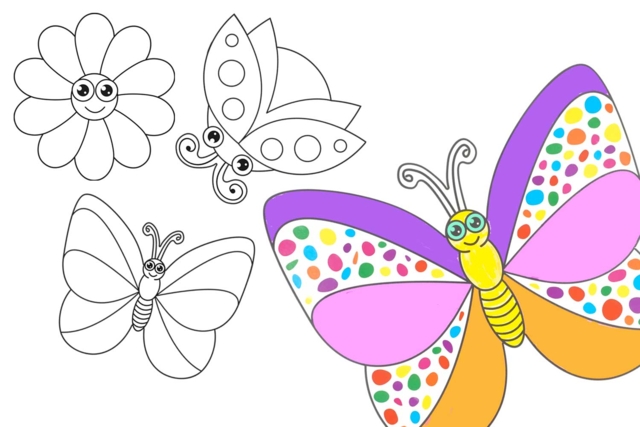 Formas gigantes de la Primavera - 6 unidades - Formes en carte forte - 10doigts.fr