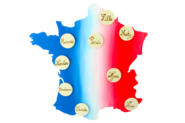 Wooden Map of France - 2 - Wooden Shapes - 10doigts.com - Formes en bois à décorer - 10doigts.fr