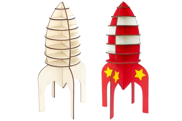 Large Wooden Rocket to Assemble 30 cm - 1 - Wood Models - 10doigts.com - Maquettes en bois - 10doigts.fr