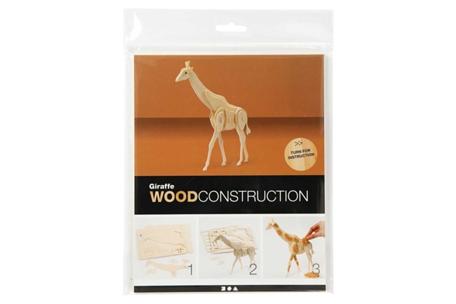 3D Natural Wood Giraffe Kit - 2 - Wood Models - 10doigts.com - Maquettes en bois - 10doigts.fr