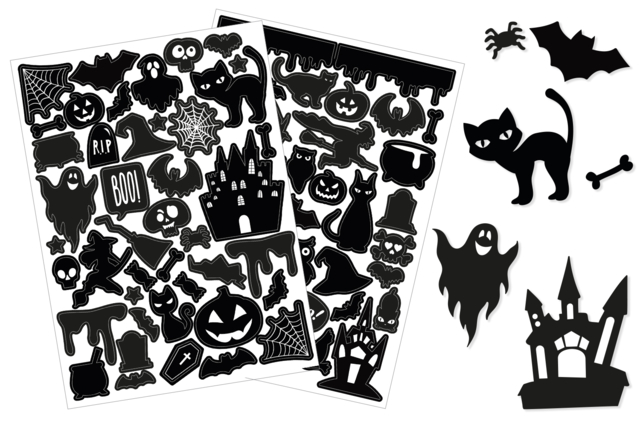Halloween Silhouette Stickers - 1 - Halloween Stickers - 10doigts.com - Gommettes Halloween - 10doigts.fr