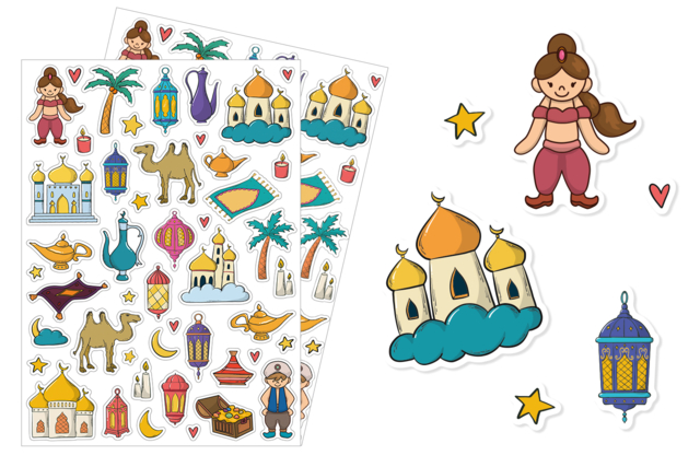Stickers "One Thousand and One Nights" - 94 pcs - 1 - Story Stickers and Decorations - 10doigts.com - Gommettes Histoires et décors - 10doigts.fr