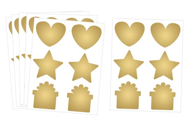 Golden Scratch Stickers - 36 pcs - 4 - Scratch Stickers - 10doigts.com - Gommettes à colorier et à gratter pour des activités créatives originales - 10doigts.fr