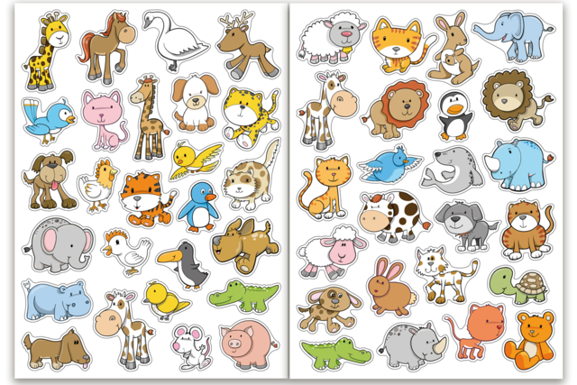 Funny Animal Stickers - 50 pcs - 3 - Animal Stickers - 10doigts.com - Des gommettes animaux pour créer et apprendre dès la maternelle - 10doigts.fr