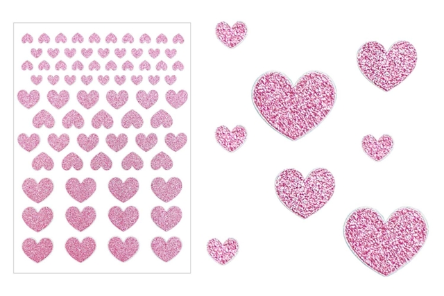 Glitter Heart Stickers - 72 pcs - 3 - Heart Stickers - 10doigts.com - Gommettes cœur : des cœurs adhésifs pour vos activités créatives - 10doigts.fr