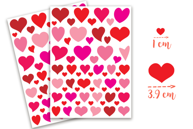 Heart Stickers - 2 Sheets - 1 - Heart Stickers - 10doigts.com - Gommettes cœur : des cœurs adhésifs pour vos activités créatives - 10doigts.fr