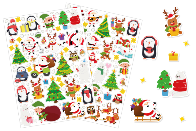 Kit mural de Navidad con pegatinas - Gommettes de Noël - 10doigts.fr