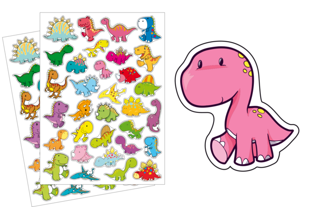 Dinosaur Stickers - 64 pcs - 1 - Animal Stickers - 10doigts.com - Des gommettes animaux pour créer et apprendre dès la maternelle - 10doigts.fr