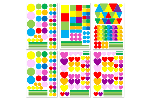Static Window Stickers - Approximately 300 pcs - 3 - Assorted Shapes Stickers - 10doigts.com - Gommettes formes assorties : un univers pour créer sans limite - 10doigts.fr
