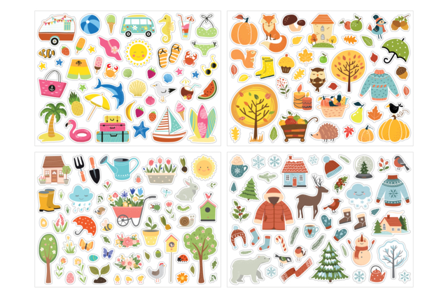 Seasonal Stickers - 187 pcs - 2 - Season Stickers - 10doigts.com - Gommettes saisons : des autocollants pour toute l’année - 10doigts.fr