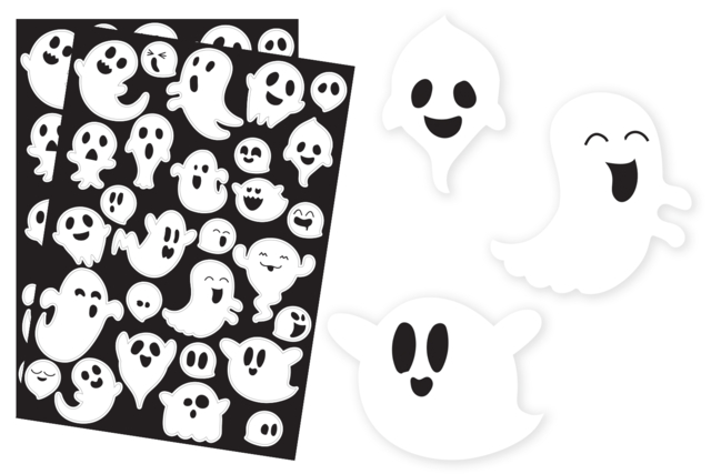 Ghost Stickers - 56 pcs - 1 - Halloween Stickers - 10doigts.com - Gommettes Halloween - 10doigts.fr