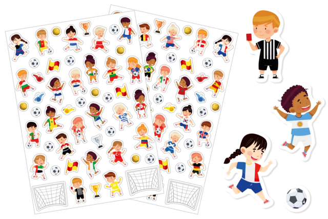 Football Stickers - 2 Sheets - 1 - Story Stickers and Decorations - 10doigts.com - Gommettes Histoires et décors - 10doigts.fr