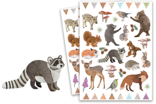 Forest Animal Stickers - 80 pcs - 1 - Animal Stickers - 10doigts.com - Des gommettes animaux pour créer et apprendre dès la maternelle - 10doigts.fr