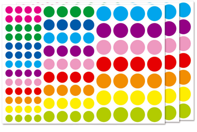 Bright Round Stickers - 348 pcs - 1 - Assorted Shapes Stickers - 10doigts.com - Gommettes formes assorties : un univers pour créer sans limite - 10doigts.fr