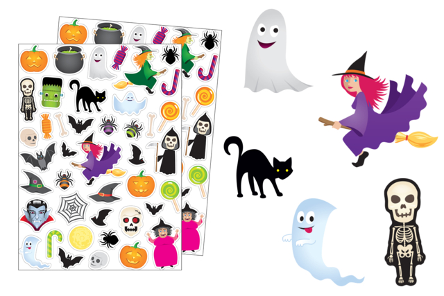 Halloween Stickers - 80 pieces - 1 - Halloween Stickers - 10doigts.com - Gommettes Halloween - 10doigts.fr