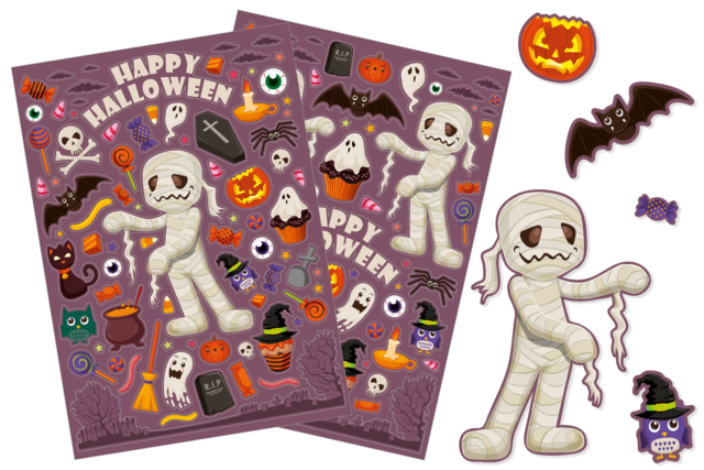 Halloween Mummy Stickers - 171 Stickers - 1 - Halloween Stickers - 10doigts.com - Gommettes Halloween - 10doigts.fr