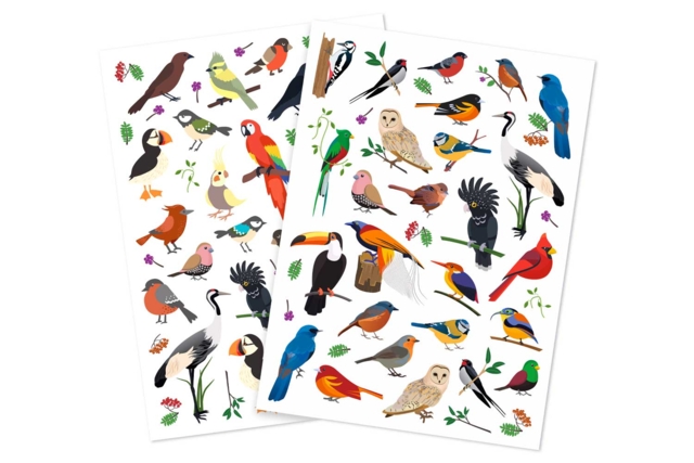 Gomets "Aves del Mundo" - 1 set (2 hojas) - Des gommettes animaux pour créer et apprendre dès la maternelle - 10doigts.fr