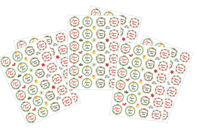 Merry Christmas Stickers - 48 pcs - 2 - Christmas Stickers and Labels - 10doigts.com - Gommettes de Noël - 10doigts.fr