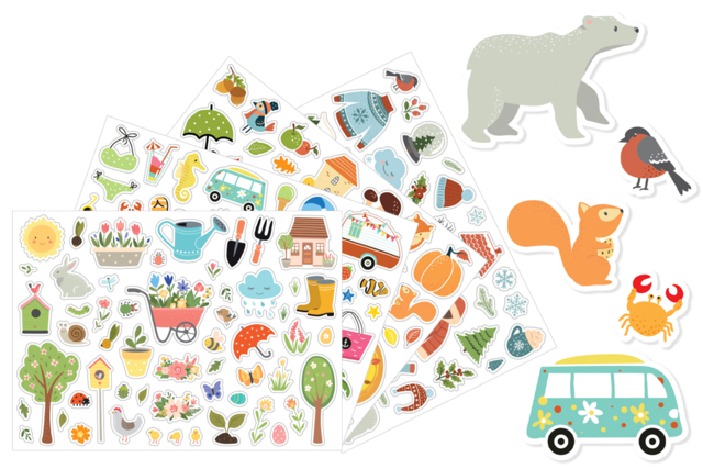 Seasonal Stickers - 187 pcs - 1 - Season Stickers - 10doigts.com - Gommettes saisons : des autocollants pour toute l’année - 10doigts.fr