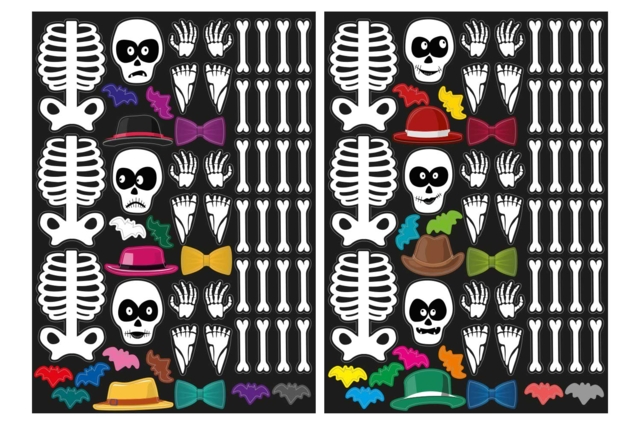 Skeleton Stickers - 4 - Halloween Stickers - 10doigts.com - Gommettes Halloween - 10doigts.fr