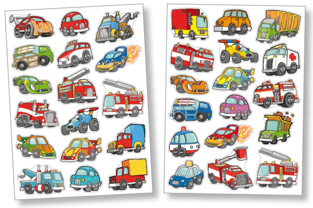 Vehicle Stickers - 34 pcs - 0 - Transport and Profession Stickers - 10doigts.com - Gommettes transports, métiers et chantier pour inventer et créer - 10doigts.fr
