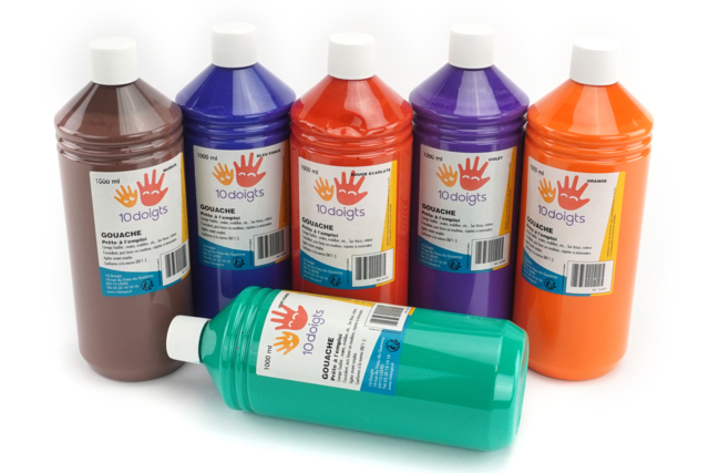 10doigts Ultra-Washable Gouache, 1 Litre - 3 - Gouache Paint 10doigts - 10doigts.com - Peinture gouache 10doigts : la qualité professionnelle pour les enfants - 10doigts.fr