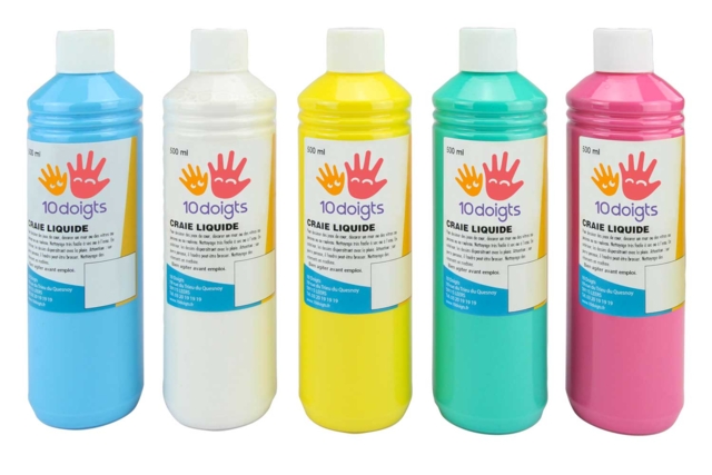 10doigts Chalk Paint, 500 ml - 5 Colors - 4 - Chalks, Boards, Slates - 10doigts.com - Craies, tableaux et ardoises : l'espace de toutes les expressions - 10doigts.fr
