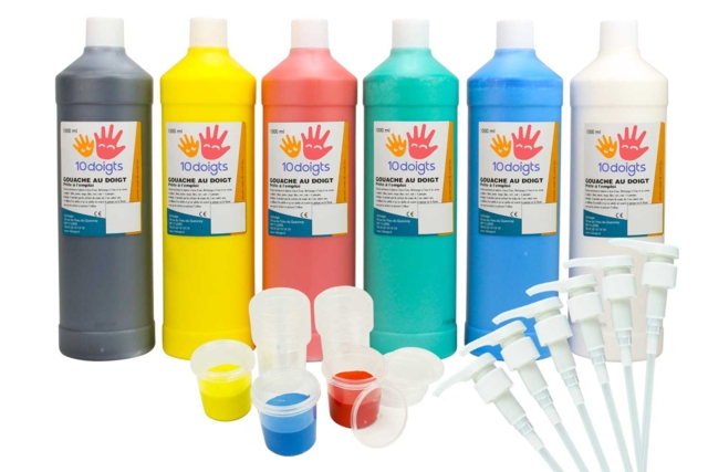 Finger Paint - 6 Liters + Accessories - 1 - Finger Paint - 10doigts.com - Peinture gouache aux doigts : l'éveil créatif dès le premier âge - 10doigts.fr