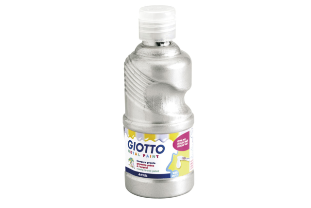 Giotto Metallic Gouache, 250 ml - gold and silver - 2 - Liquid Gouache Paint - 10doigts.com - Peinture gouache liquide : des couleurs vives qui s'enlèvent à l'eau - 10doigts.fr