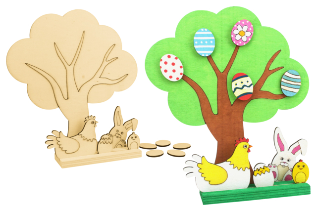 Easter Tree Scene - 1 - Easter Decor Supports - 10doigts.com - Supports de Pâques à décorer - 10doigts.fr