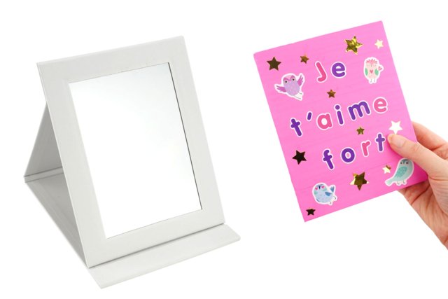 Large White Cardboard Mirror - 17 x 13 cm - 1 - Decorative Mirrors - 10doigts.com - Miroirs à décorer - 10doigts.fr