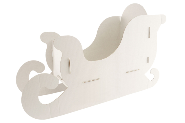 Large White Cardboard Sleigh - 3 - Christmas Supports - 10doigts.com - Supports de Noël - 10doigts.fr