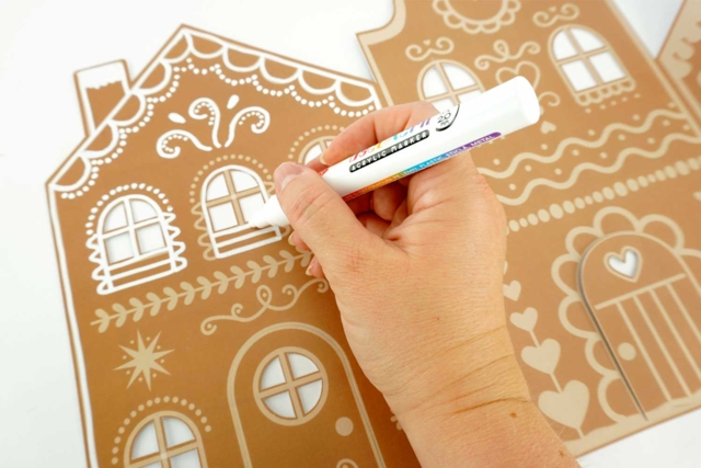 Gran pueblo de Navidad para dibujar - Crèches et villages de Noël à fabriquer - 10doigts.fr