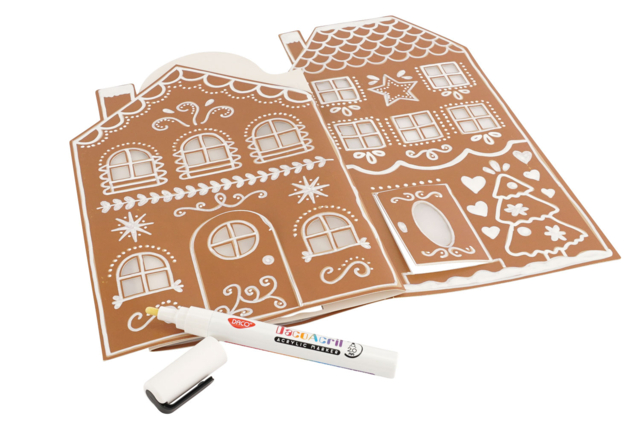 Gran pueblo de Navidad pre-diseñado + 1 rotulador posca - Crèches et villages de Noël à fabriquer - 10doigts.fr