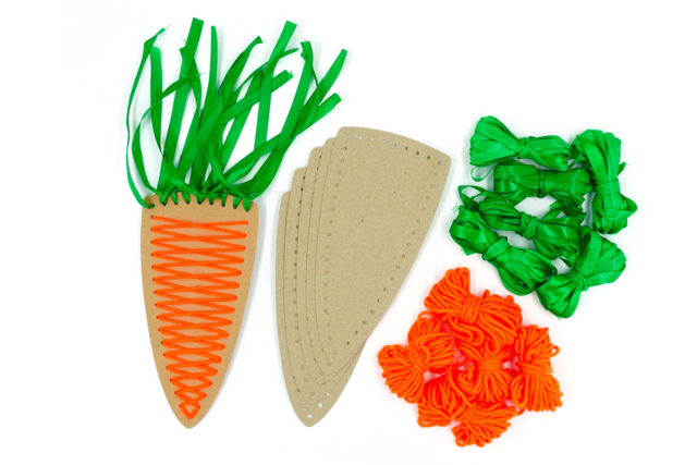 gran zanahoria para tejer - Kits créatifs Pâques - 10doigts.fr