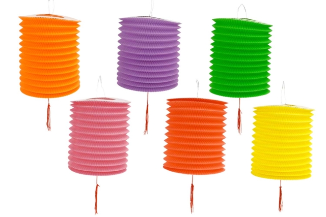 Large Lanterns, Assorted Colors - 6 Pieces - 1 - Lanterns - 10doigts.com - Lampions - 10doigts.fr