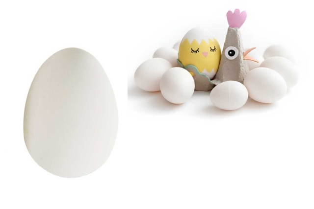 Plastic Eggs 6 cm - 10 Pieces - 1 - Opaque Plastic - 10doigts.com - Plastique Opaque - 10doigts.fr