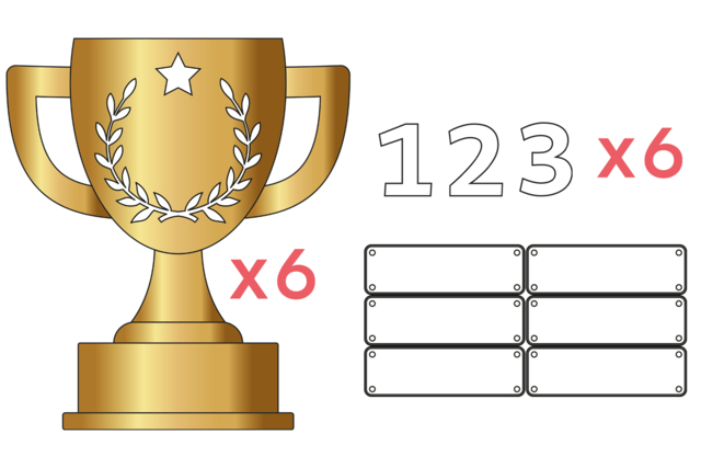 Large Trophies to Decorate - 6 Pieces - 2 - Coloring Shapes and Drawings - 10doigts.com - Coloriage - 10doigts.fr