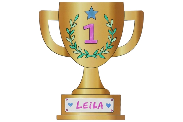 Large Trophies to Decorate - 6 Pieces - 3 - Coloring Shapes and Drawings - 10doigts.com - Coloriage - 10doigts.fr