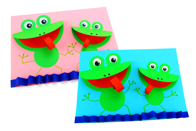 Ranas 3D de papel - Papiers colorés - 10doigts.fr