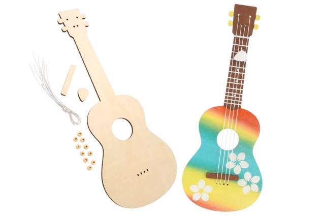 Decorative Wooden Guitar with Elastic - 4 - Wooden Games and Toys - 10doigts.com - Jeux et Jouets en bois à décorer - 10doigts.fr